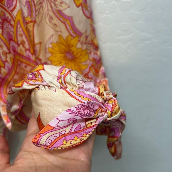 Zara The Sasha Floral Paisley Satin Pant Size M - Picture 7 of 8